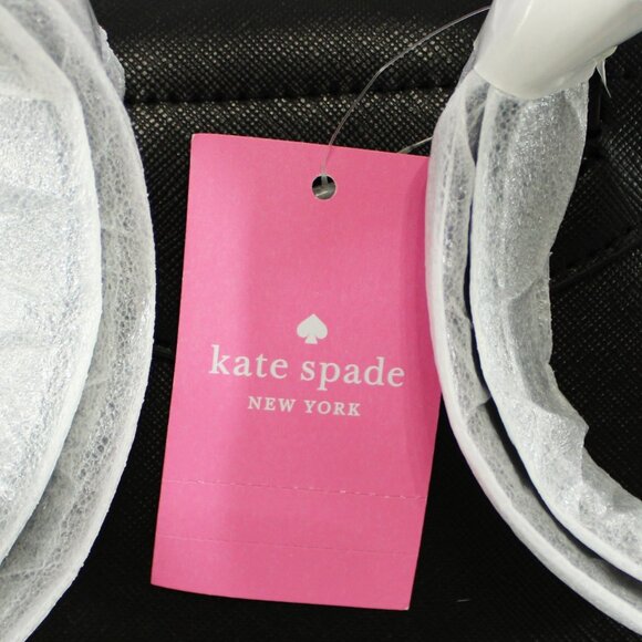 Kate Spade Medium Flap Backpack Black Saffiano Leather NWOT - Picture 11 of 12